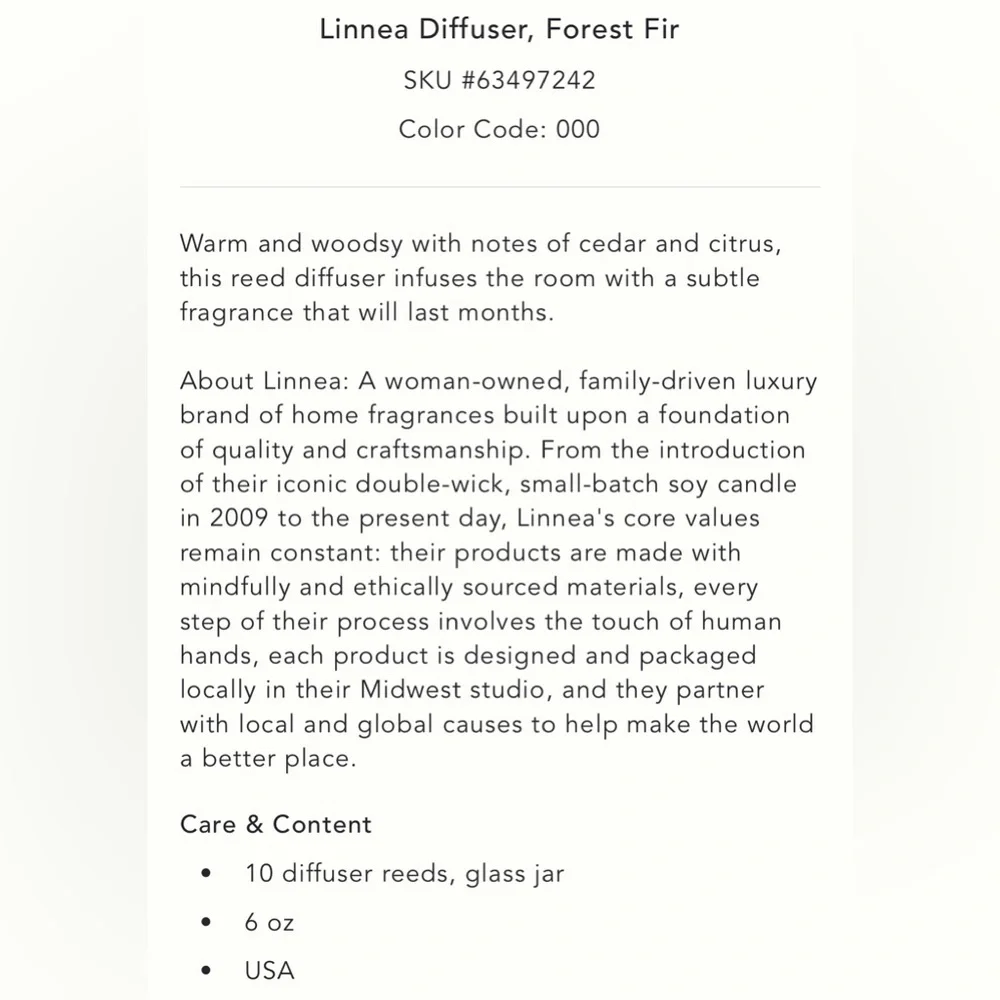 Anthropologie Terrain Linnea Diffuser, Forest Fir NEW